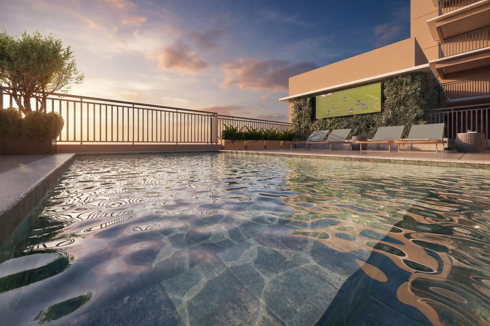 Rooftop com piscina do Nex One Caiubi